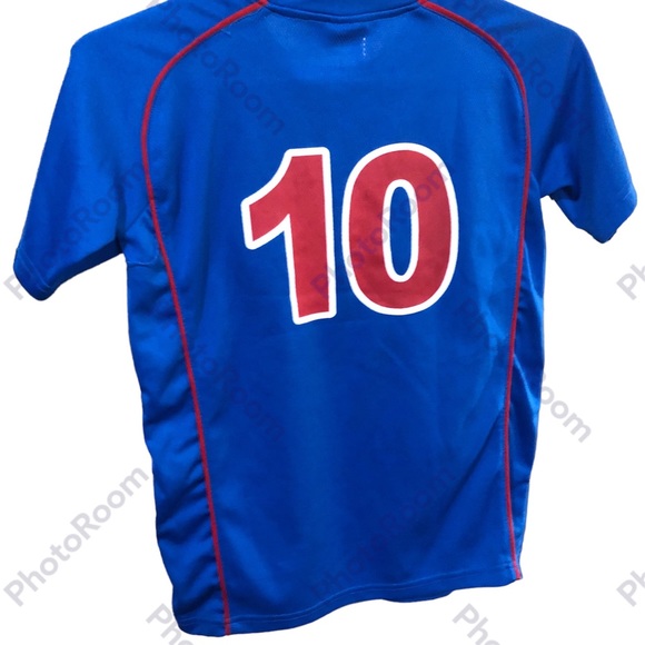 FRANCE Futbol Soccer Jersey #10 Youth 8 Blue Red Embroidered front - Picture 2 of 12